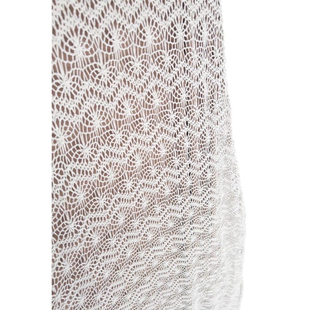 Sharagano Crochet Lace Overlay Nude Illusion Maxi Sheath Tank Dress Womens 10 L - Picture 12 of 14